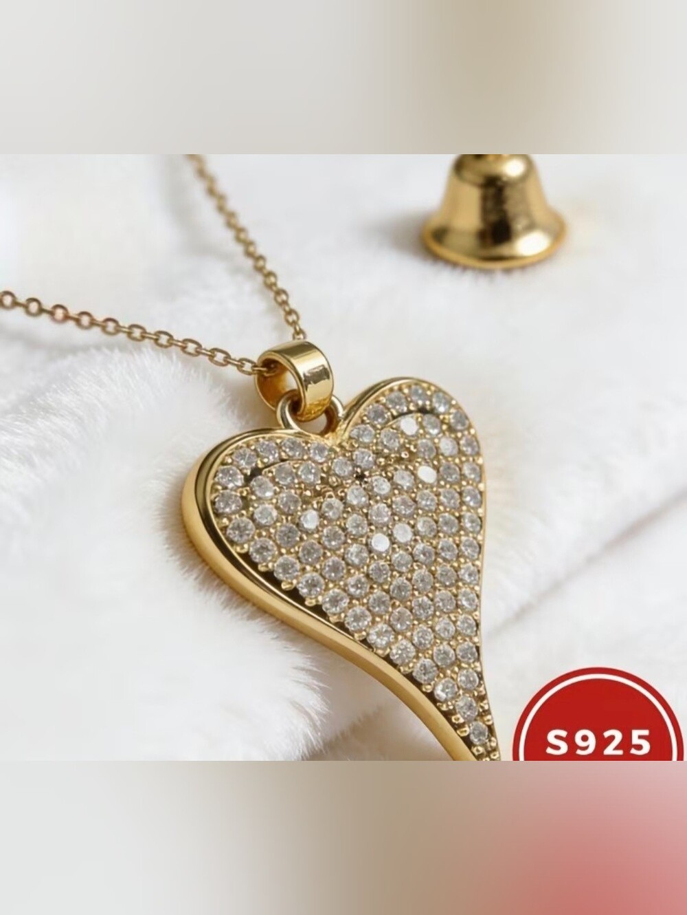💛💛NEW💛💛 BEAUTIFUL!! S925 CZ Pave Heart Pendant On A Mini Box Chain Necklace